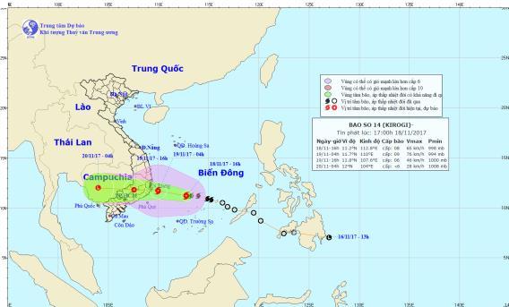 Tin mới nhất về cơn bão số 14 sắp vào biển Khánh Hòa - Bình Thuận