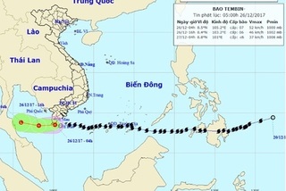 Bão Tembin suy yếu thành áp thấp, Nam Trung Bộ mưa lớn kéo dài 