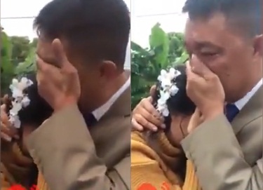 Bố khóc nức nở đưa con gái về nhà chồng khiến nhiều người rơi lệ