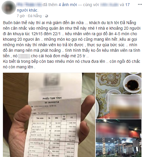 Ekip của ca sĩ Quang Lê bức xúc vì bữa ăn 25 triệu