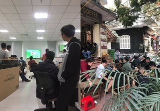 Sinh viên, dân công sở tụ tập xem U23 Việt Nam trong giờ hành chính
