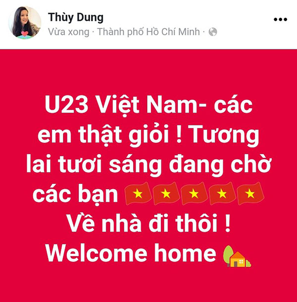 sao việt nói gì về trận chung kết của đội tuyển U23 Việt Nam hoa hậu thùy dung