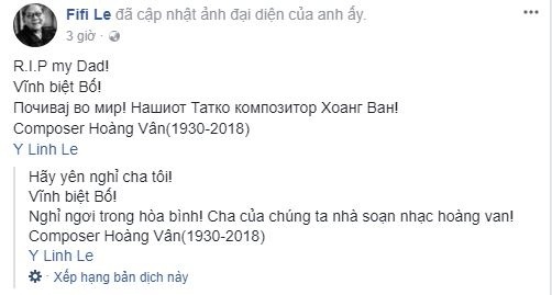 Sao Việt đau xót khi nghe tin nhạc sĩ Hoàng Vân qua đời