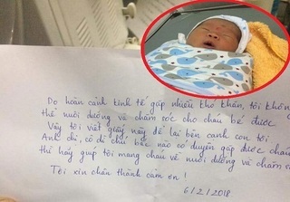 Hà Nội: Bé trai mới sinh bị bỏ rơi kèm theo lá thư nhờ chăm sóc