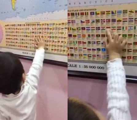 Cậu bé 2,5 tuổi đọc vanh vách tên cờ các nước