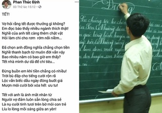 Nghệ An: Thầy giáo làm thơ trả lời vợ về tiền thưởng Tết gây bão mạng