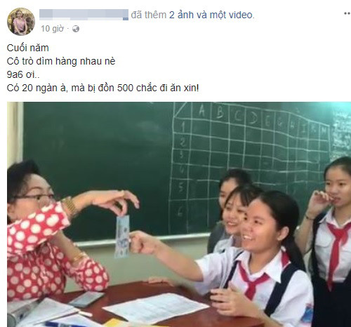 Cô giáo Sài Gòn mừng tuổi học trò kiểu thả tiền sang chảnh