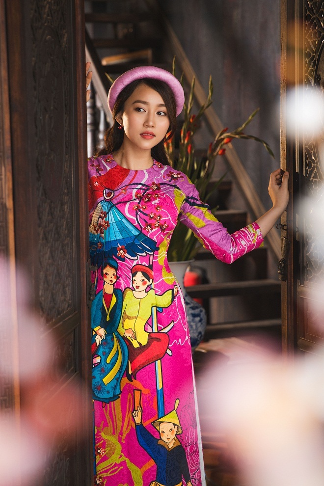 Nữ diễn viên Hồng Loan thanh lịch trong tà áo dài truyền thống6