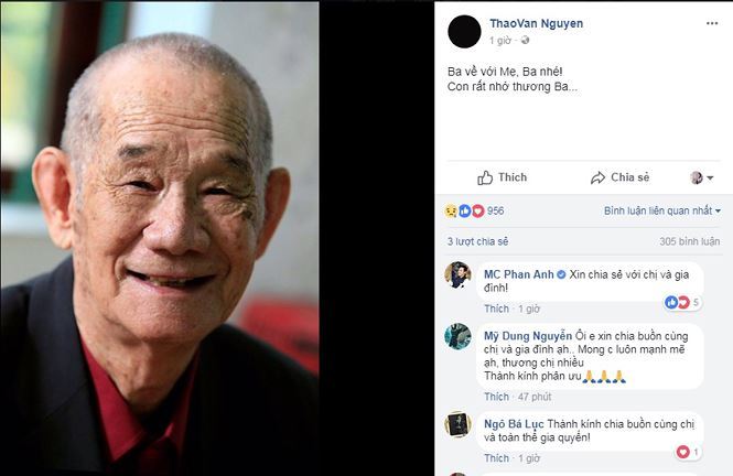 Bố MC Thảo Vân qua đời