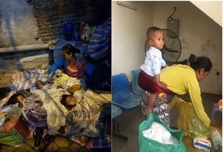 Người mẹ mang 4 con nhỏ đi gần 1000 cây số ra Hà Nội xin quần áo ấm cho con 