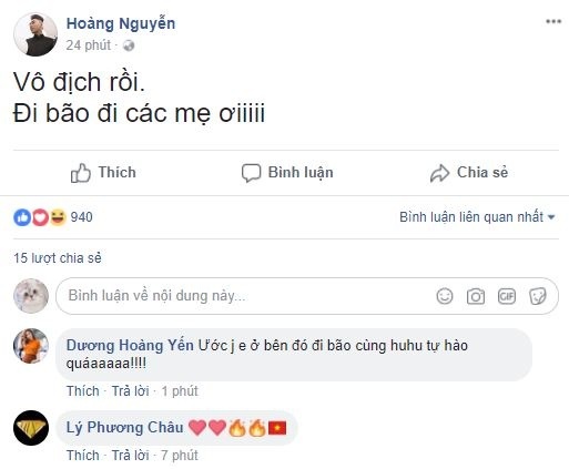 Sao Việt đua nhau chúc mừng Hương Giang đăng quang Hoa hậu chuyển giới Quốc tế 2018