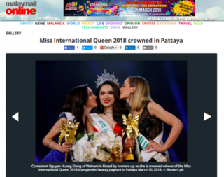 Các tờ báo lớn nhất nhì thế giới đồng loạt đưa tin Hương Giang đăng quang Hoa hậu chuyển giới Quốc tế 2018