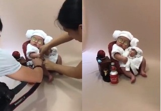 Thích thú xem clip hậu trường chụp ảnh của em bé siêu cute