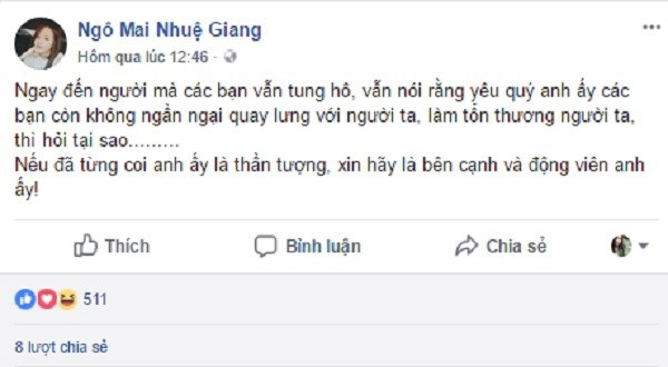 Bạn gái Xuân Trường bị chỉ trích vì lên tiếng bênh bạn trai