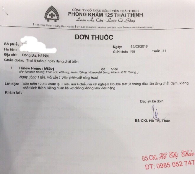 phòng khám 125 Thái Thịnh ngang nhiên kê TPCN vào đơn thuốc?