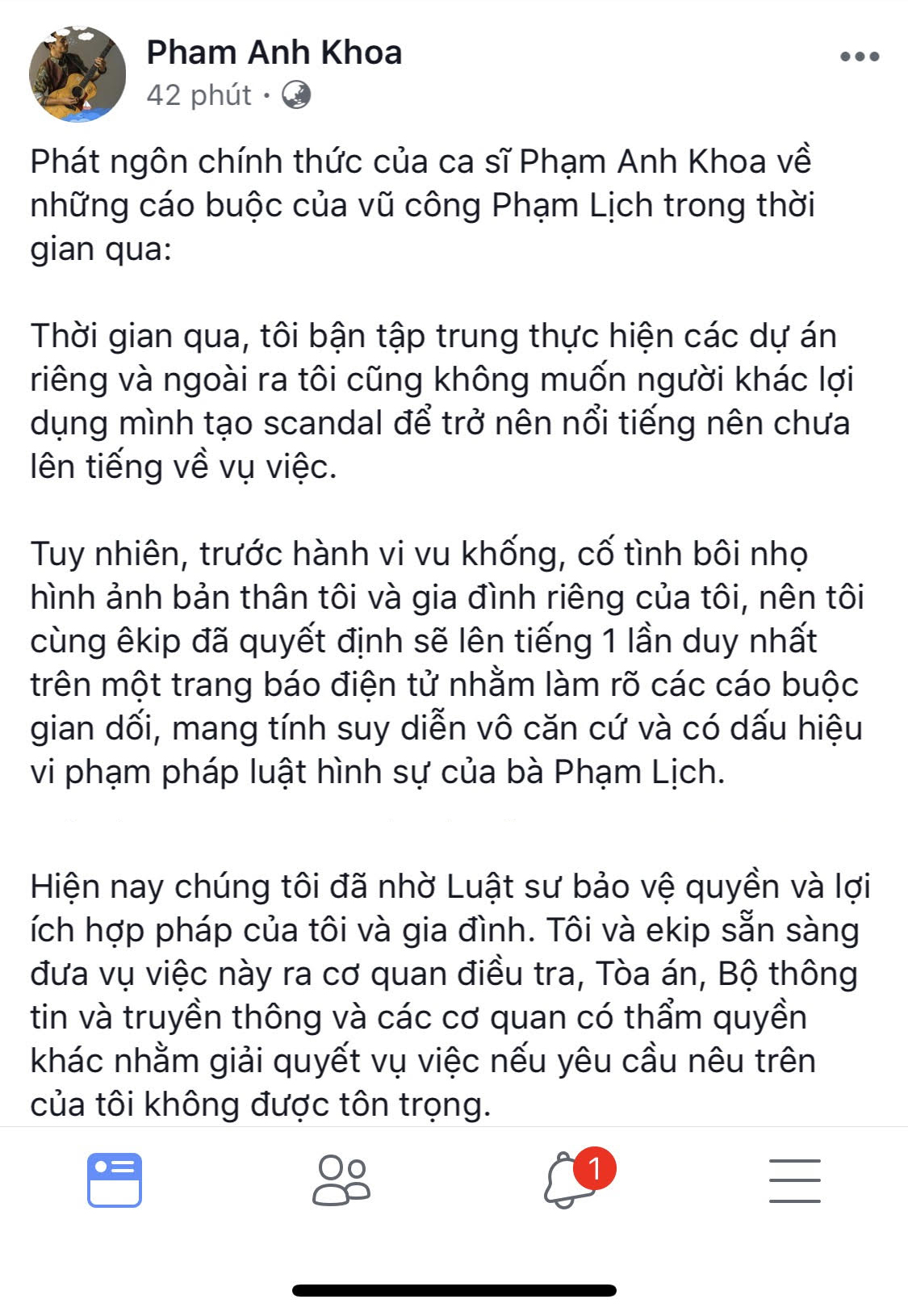 Phạm Anh Khoa, Phạm Anh Khoa lên tiếng về scandal gạ tình