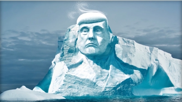 Tổng thống Trump được khắc hình trên băng Bắc cực?