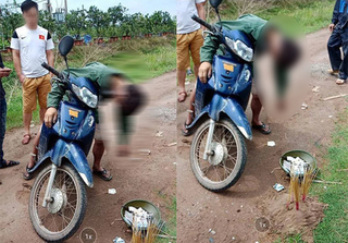 Hưng Yên: Phát hiện người đàn ông chết trong tư thế gục trên xe máy