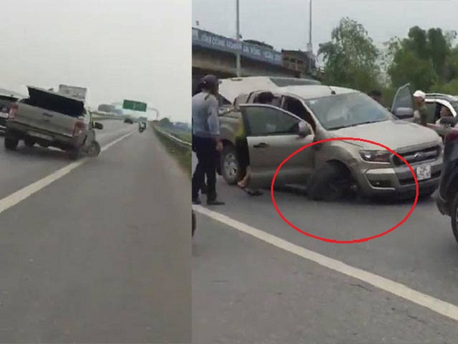  Cái kết bất ngờ vụ xe bán tải chạy 3 bánh trên cao tốc Bắc Giang