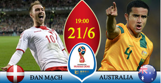 Dự đoán kết quả tỷ số World Cup 2018 giữa đội tuyển Đan Mạch và Australia