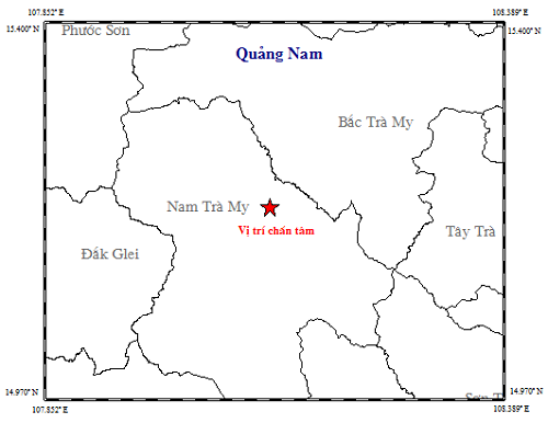 Quảng Nam: Động đất 3.9 độ richter tại thủy điện Sông Tranh 2