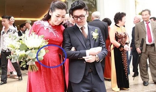 Những khoảnh khắc Á hậu Tú Anh lộ bụng to lùm lùm trong lễ cưới