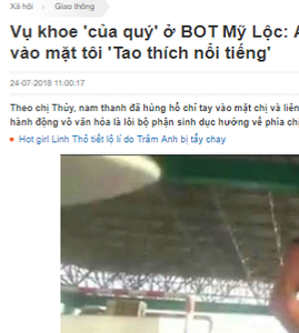 Clip: Thanh niên 'khoe của quý' tại BOT Mỹ Lộc hot nhất mạng xã hội