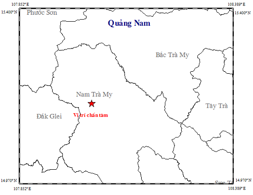 Quảng Nam xảy ra 4 trận động đất liên tiếp trong một ngày