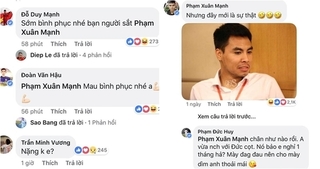 Cầu thủ U23 Việt Nam thay nhau an ủi Xuân Mạnh đang bị thương
