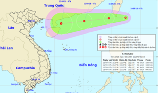 Áp thấp nhiệt đới và siêu bão MANGKHUT xuất hiện trên biển Đông