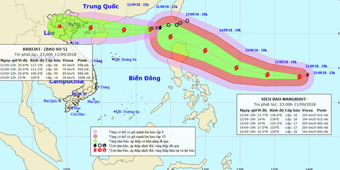 Tin bão mới nhất: Bão số 5 sẽ hướng vào Quảng Ninh, Nam Định