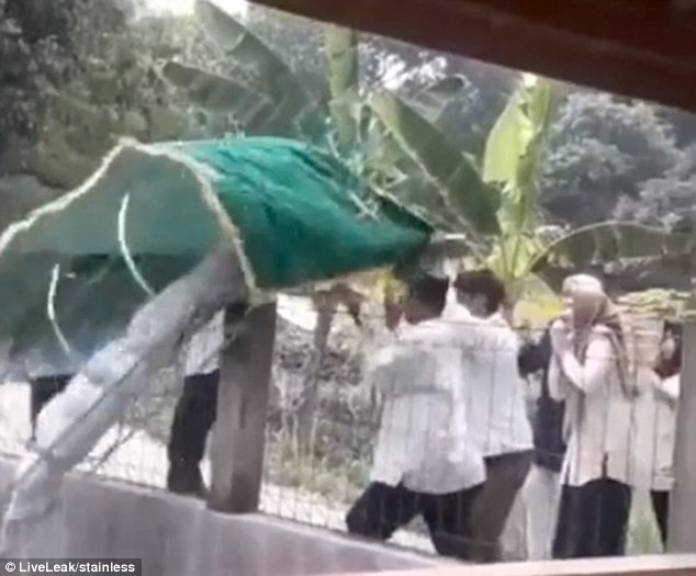 xác chết bị gió thổi bay xuống hồ, Indonesia