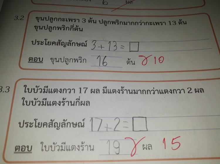 chấm sai phép tính cơ bản, Thái Lan