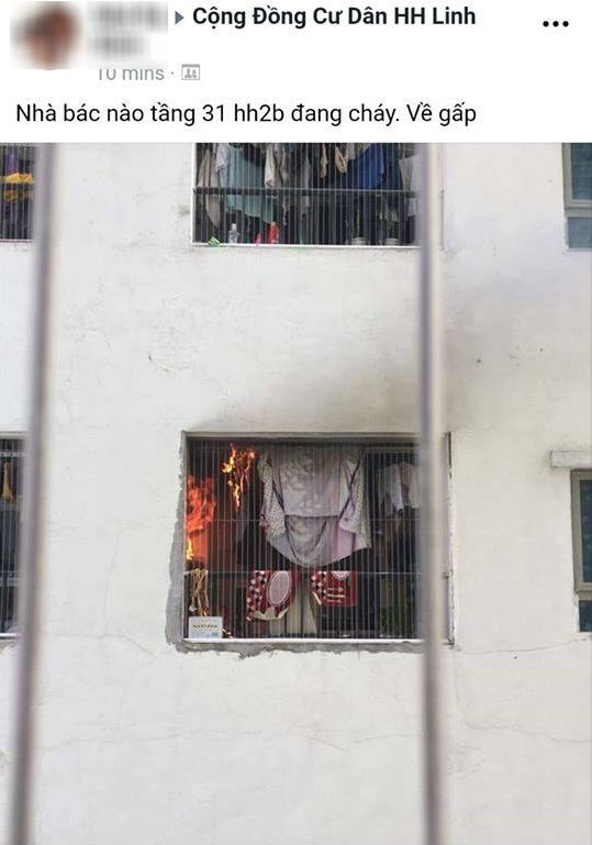Cháy căn hộ chung cư HH2B Linh Đàm