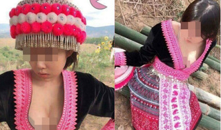 Dân mạng phẫn nộ hình ảnh cô gái mặc trang phục dân tộc gây phản cảm