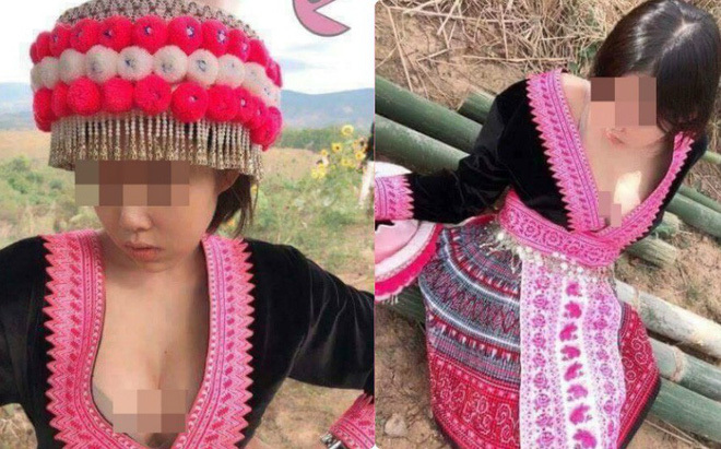 Dân mạng phẫn nộ trước hình ảnh cô gái mặc trang phục dân tộc gây phản cảm