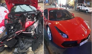 Siêu xe Ferrari của Tuấn Hưng nghi gặp nạn, đầu xe nát bét trên cao tốc Nội Bài - Lào Cai 