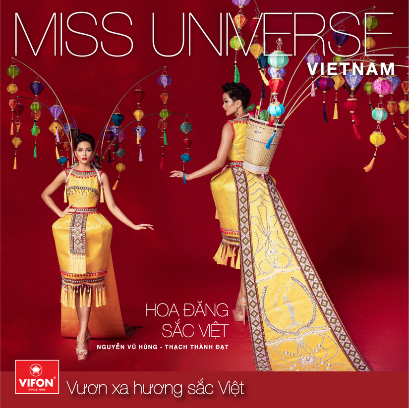 Sốc với trang phục dân tộc của Hoa hậu H'Hen Niê: Nào bánh mì, hổ đến hoa đăng