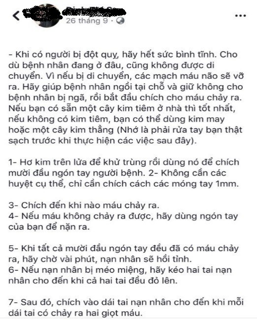 BS bệnh viện 108 cảnh báo về tình trạng cấp cứu người đột quỵ theo các chia sẻ trên mạng 2