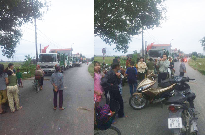 Nam Định: Gây ô nhiễm môi trường, người dân chặn xe vận chuyển rác vào bãi