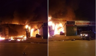 Hà Nội: Cháy xưởng ô tô sau tòa nhà Keang Nam lúc nửa đêm 
