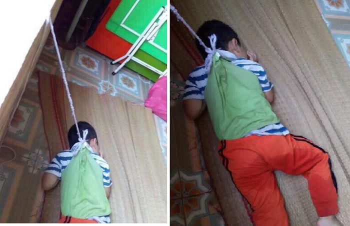 Bé trai 4 tuổi bị buộc dây vào người ở trường mẫu giáo tại Nam Định