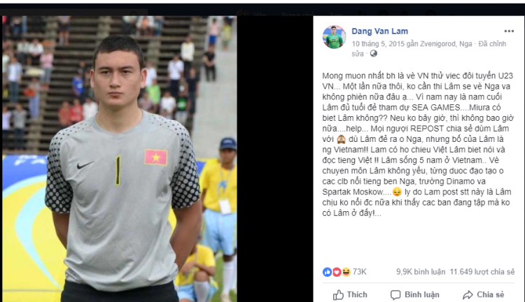Vô địch AFF Cup, bức thư xin việc ở U23 ngày nào của Văn Lâm gây sốt