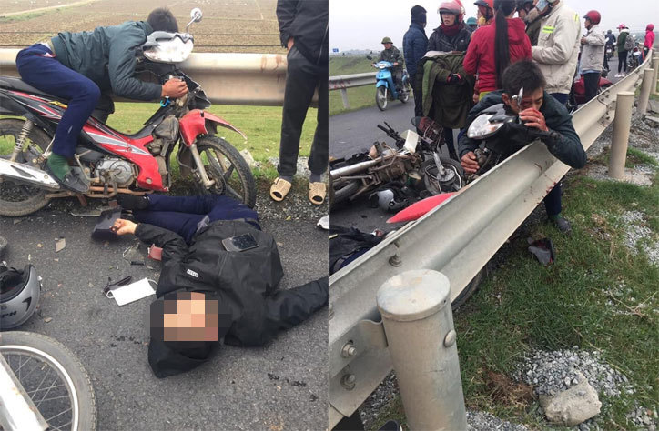 Vĩnh Phúc: Hai xe máy đấu đầu, hai người bị thương nặng