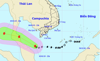 Bão số 1 giật cấp 12, chỉ còn cách mũi Cà Mau 260km