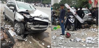 Hiện trường vụ tai nạn kinh hoàng ở Hà Nội khiến 2 vợ chồng tử vong