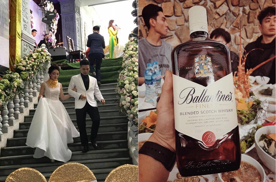 Đám cưới của cặp đôi có cả tôm hùm và rượu xịn