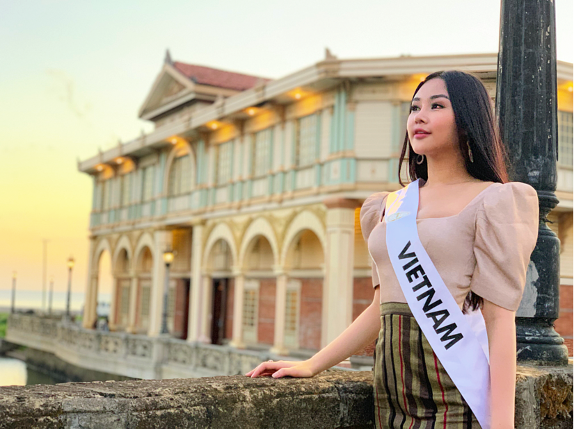 Sau khi bị chê tả tơi, Ngân Anh khoe vẻ tươi trẻ trong cuộc thi Miss Intercontinental