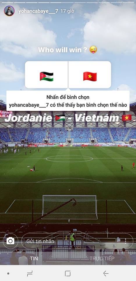 Cầu thủ gốc Việt Yohan Cabaye đăng hình xem trận đấu của đội tuyển Việt Nam tại ASIAN Cup