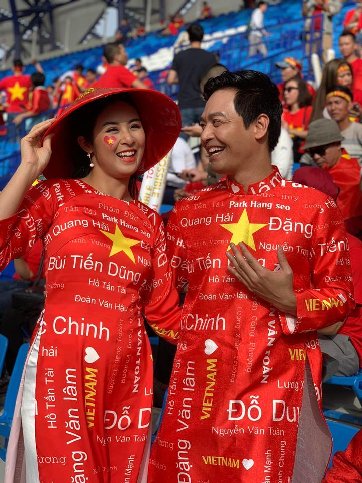Ngọc Hân, Phan Anh sang Dubai để cổ vũ Việt Nam trước trận gặp Nhật Bản